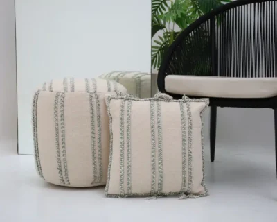 Single decorative cushion showcasing its texture and design for home décor styling