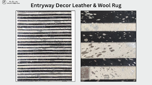 Entryway Decor Leather & Wool Rug - Blog Image