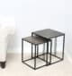 Modern Two-Tier Side Tables – Natural & Silver Powder Finish with Black Iron Base GH-078-A - Image 2