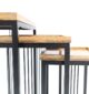 Modern Three-Tier Side Tables – Natural/Black Powder Finish with Black Iron Base GH-099-A - Image 4