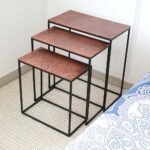 Modern Three-Tier Side Tables – Black Powder/Copper Finish with Black Iron Base GH-111-B