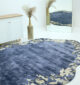 Navy Blue Viscose Shaped Handmade Carpet 200x300 – HTV-23 - الصورة 2