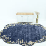 Navy Blue Viscose Shaped Handmade Carpet 200x300 – HTV-23