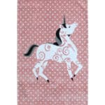 Unicorn Kids Rug - Pink Fantasy Playroom Area Carpet KD 004 (120X180 cm)