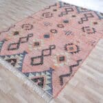 Handwoven Jute Flatweave Pink Kilim Rug - KLM 005 (170x240cm)