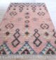 Handwoven Jute Flatweave Pink Kilim Rug - KLM 005 (170x240cm) - الصورة 2
