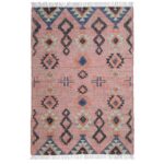 Handwoven Jute Flatweave Pink Kilim Rug - KLM 005 (170x240cm)