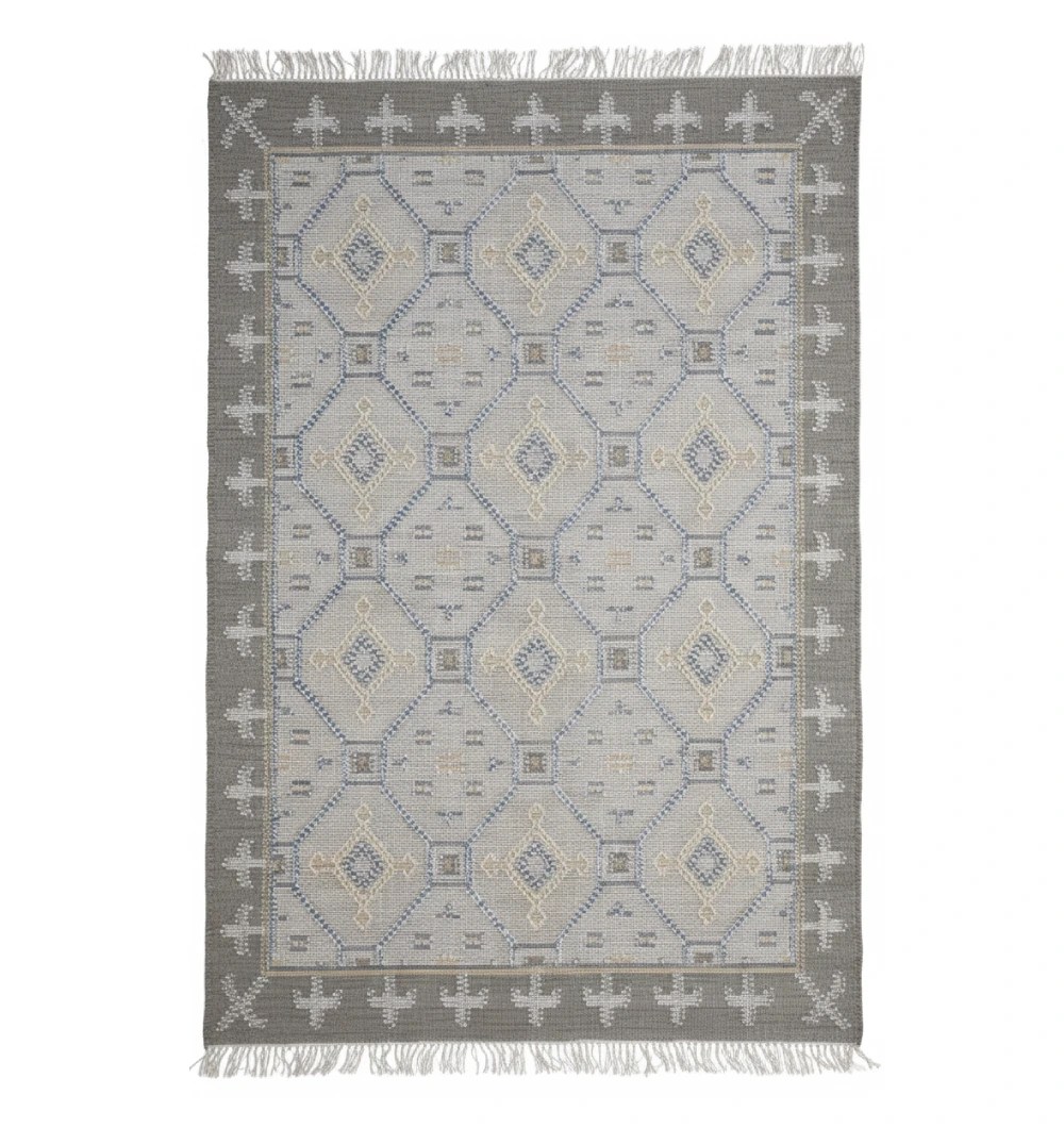 KLM-009 Neutral Diamond Geometric Flatweave Kilim Rug - KLM 009 (170x240cm) - Image 1