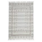 Handwoven Boho Area Rug Grey Kilim Rug - KLM-016 (170 x 240 cm)