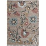 Handmade Kilim Rug – Natural Floral Style Flatweave Carpet KLM-020