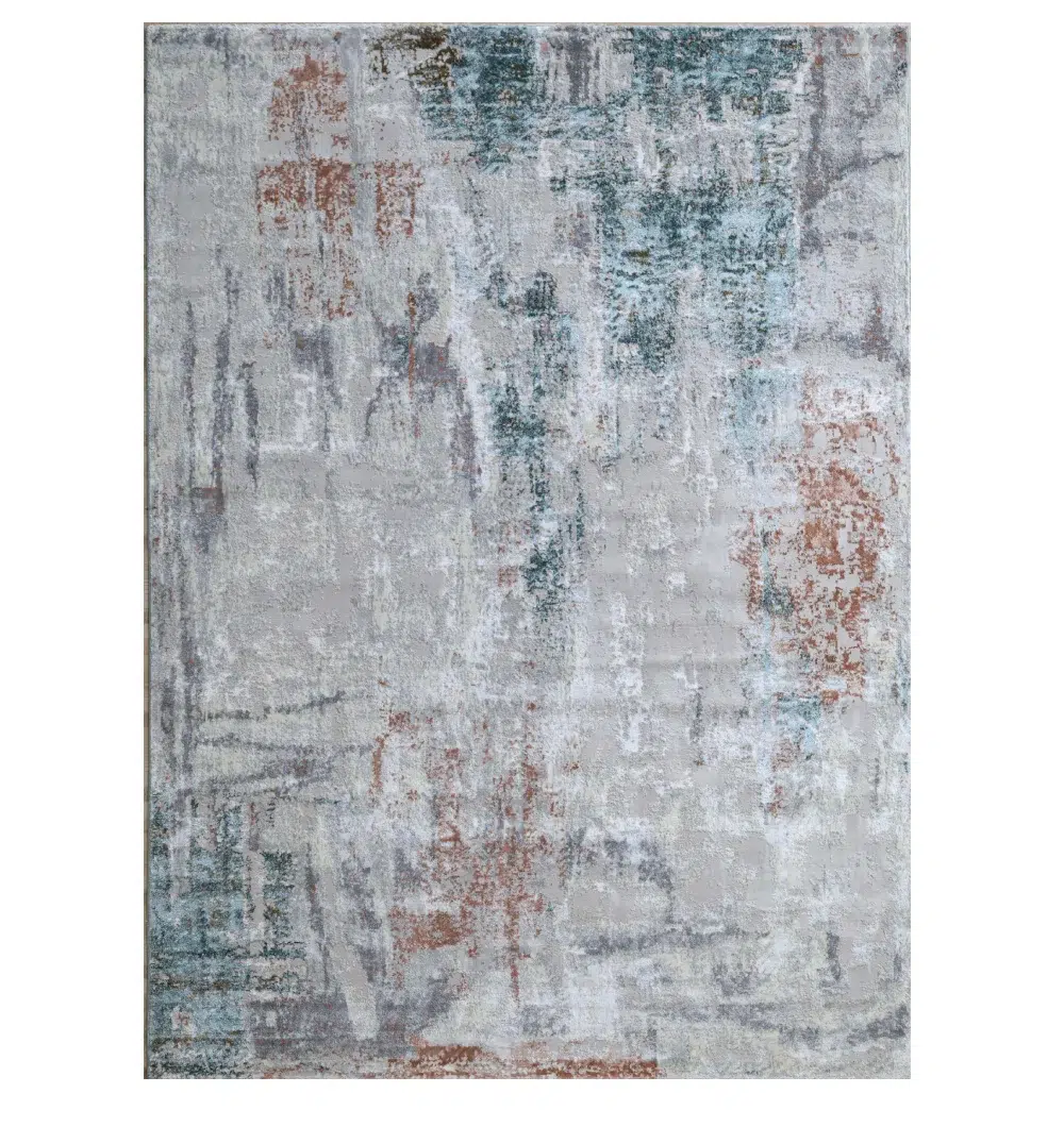 MMB-51 (1) Grey & Teal Abstract Machine Made Carpet (270?360 cm) ? MMB-51 - Image 1