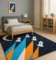 Kids Space Rocket Polyester Playroom Rug KD-001 (170x240cm)