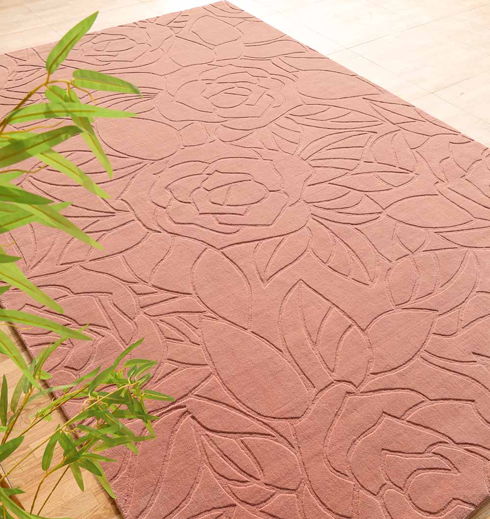 LKH-029 4 Rectangle Handmade Pink Color Area Rug - LKH-029 - Image 1