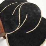 Black & Gold Color Shaped Shaggy Rug for Living Room - SG 034 (160x230 cm)